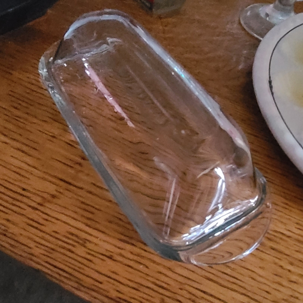 Glass butter dish